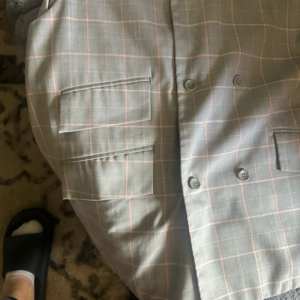 Men's Grey plaid Vitaliano Shirt Vest - Picture 5 of 6